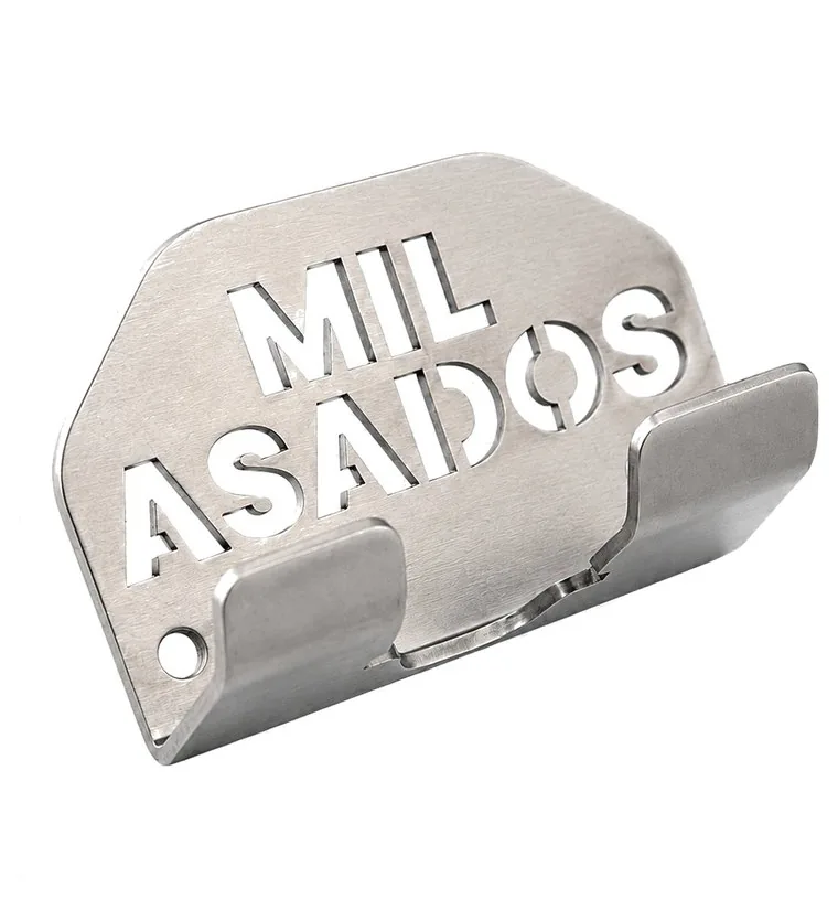 Soporte de acero inoxidable incluido con el Iniciador de Fuego MIL ASADOS